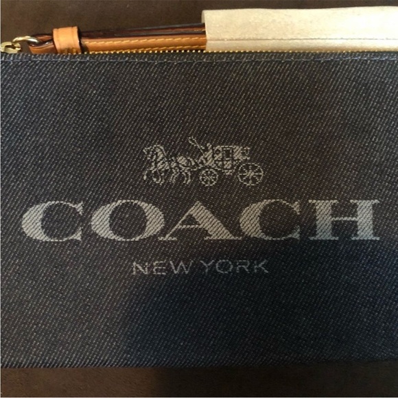 Coach Denim Corner Zip Wristlet, Large NWT - Picture 7 of 10